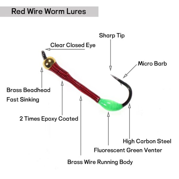 ice fishing fly bait jig nymph larvae 5