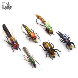 bright feathered fake fishing bait