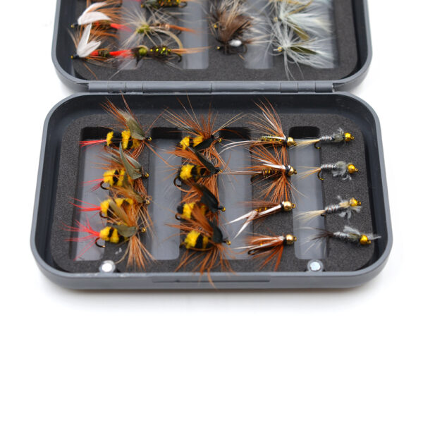 Trout nymph fly fishing bait dry/wet fly with box 4