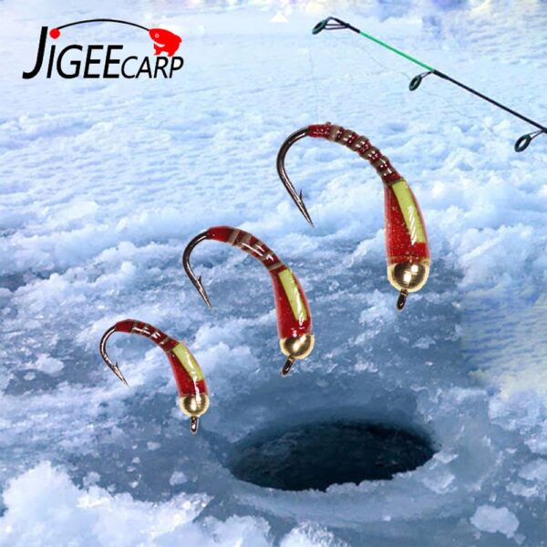 ice fishing fly bait jig nymph larvae 1