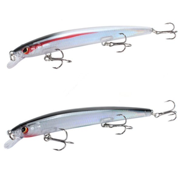 Flying Man Throws a Floating Laser Fishing Lures Wobbler Floating Trolling Artificial Bait 1
