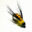 Bait #8 Black Hook Shiny Leather Material Bee Nymph Spinner 9