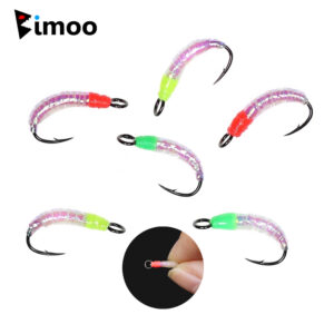Nymph Fly Larvae Trout Fishing Flies Bait Lure with Big Eye Hook