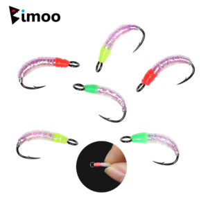Nymph Fly Larvae Trout Fishing Flies Bait Lure with Big Eye Hook