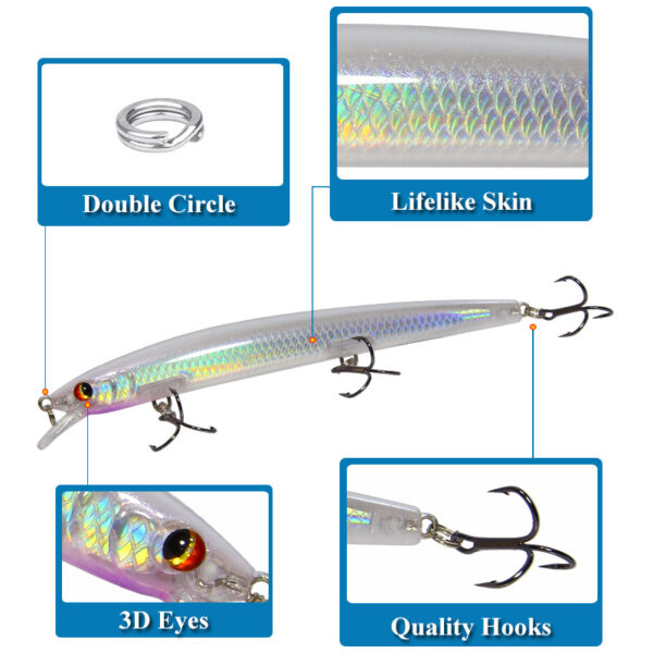Flying Man Throws a Floating Laser Fishing Lures Wobbler Floating Trolling Artificial Bait 3
