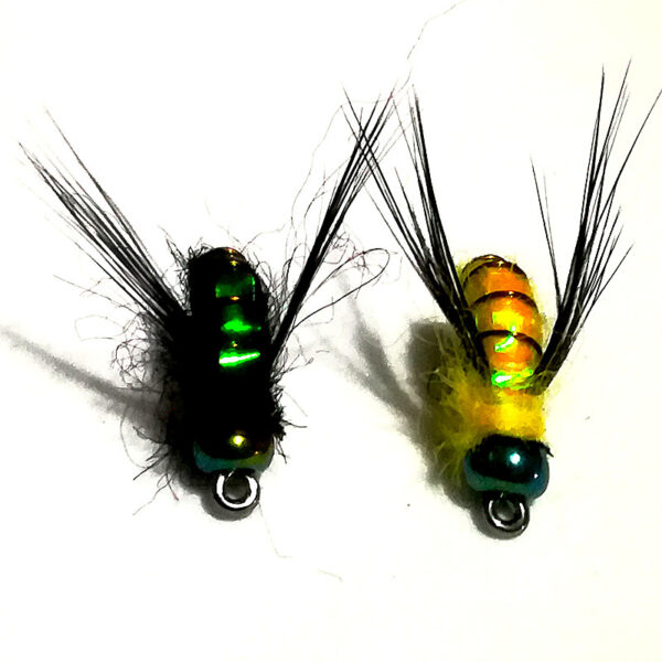 Bait #8 Black Hook Shiny Leather Material Bee Nymph Spinner 3