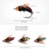8PCS #12 Hot Sale Brass Bead Head Fast Sinking Nymph Scud Fly Bug Worm Trout Fishing Flies Artificial Insect Fishing Bait Lure 4