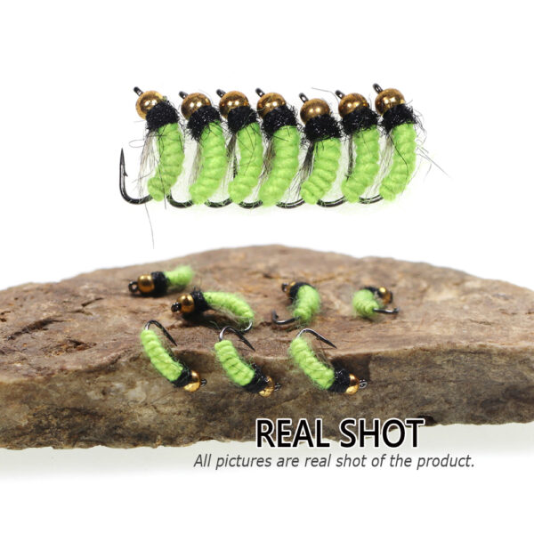 Fluorescent Nymph Scud Bug Worm fishing fly bait 5
