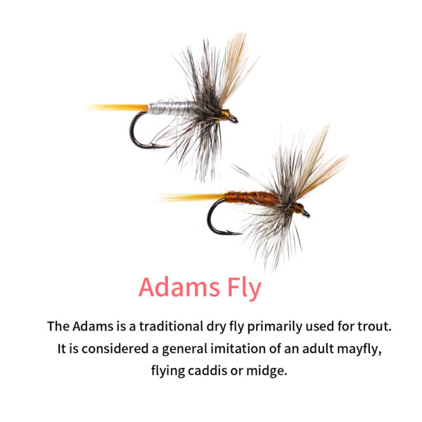 Adam flies Dry Fly Adult Mayfly fishing bait 4