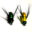 Bait #8 Black Hook Shiny Leather Material Bee Nymph Spinner 7