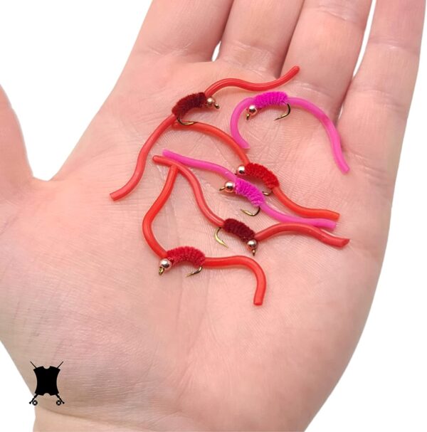 Improved San Juan Squirmy Wormy Trout Worm F Dry Flies Nymphs Fly Fishing Flies Kit - Image 3