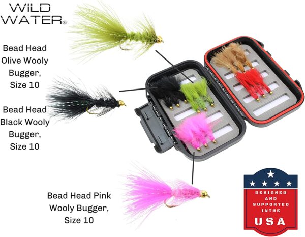 Fly Fishing Bead Head Wooly Bugger Fly Assor Dry Flies Nymphs Fly Fishing Flies Kit - Image 2