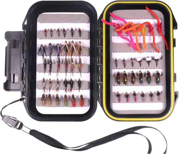 Fly Fishing 54 Nymph Flies Assortment BH Wet Dry Flies Nymphs Fly Fishing Flies Kit