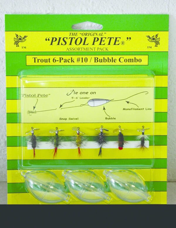 Trout with Bubbles (6-Pack)  Size-10 Dry Flies Nymphs Fly Fishing Flies Kit