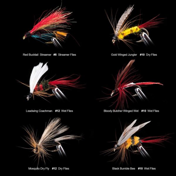Fly Fishing Flies Kit 40pcs/76pcs/100pcs F Dry Flies Nymphs Fly Fishing Flies Kit - Image 4
