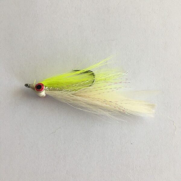 3 Pcs of CLOUSER Minnow  Chartreuse White Fi Dry Flies Nymphs Fly Fishing Flies Kit