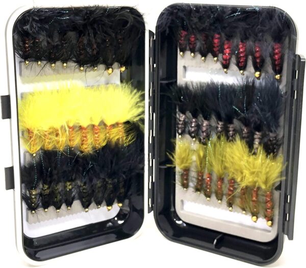 Bead Head Wooly Bugger Assortment  48 Fly Fi Dry Flies Nymphs Fly Fishing Flies Kit