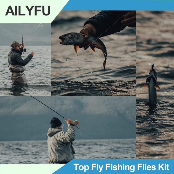Fly Fishing Flies Kit  70 Packs Hand Tied Fl Dry Flies Nymphs Fly Fishing Flies Kit - Image 6