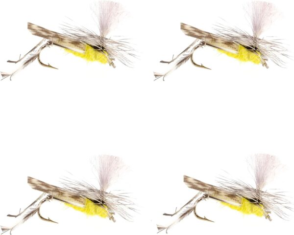 Yellow Body Poly Parachute Hopper High Visib Dry Flies Nymphs Fly Fishing Flies Kit