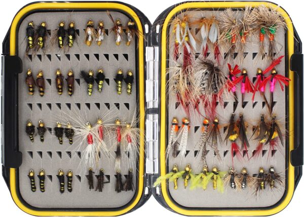 Fly Fishing Fly Kit with Tackle Dry/Wet Fly  Dry Flies Nymphs Fly Fishing Flies Kit