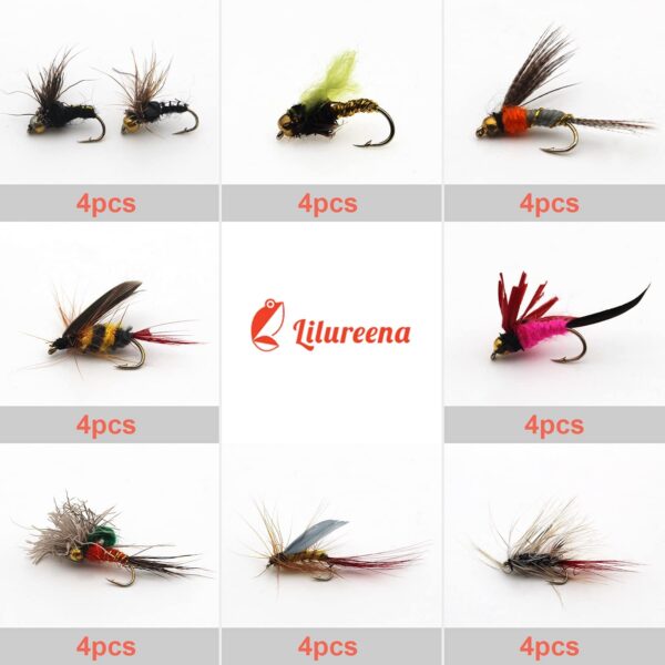 Fly Fishing Fly Kit with Tackle Dry/Wet Fly  Dry Flies Nymphs Fly Fishing Flies Kit - Image 3