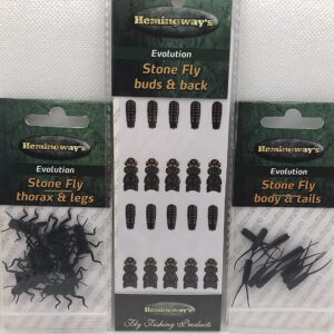 Evolution Black Stonefly Tying Set Dry Flies Nymphs Fly Fishing Flies Kit