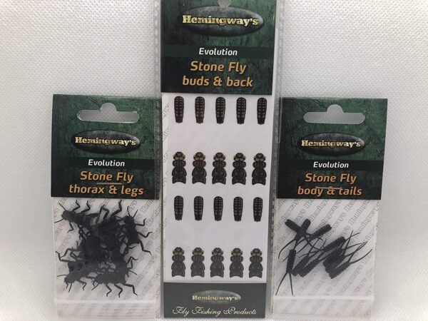 Evolution Black Stonefly Tying Set Dry Flies Nymphs Fly Fishing Flies Kit