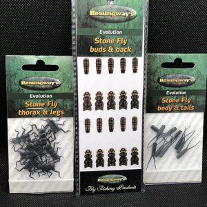 Evolution Black Stonefly Tying Set Dry Flies Nymphs Fly Fishing Flies Kit