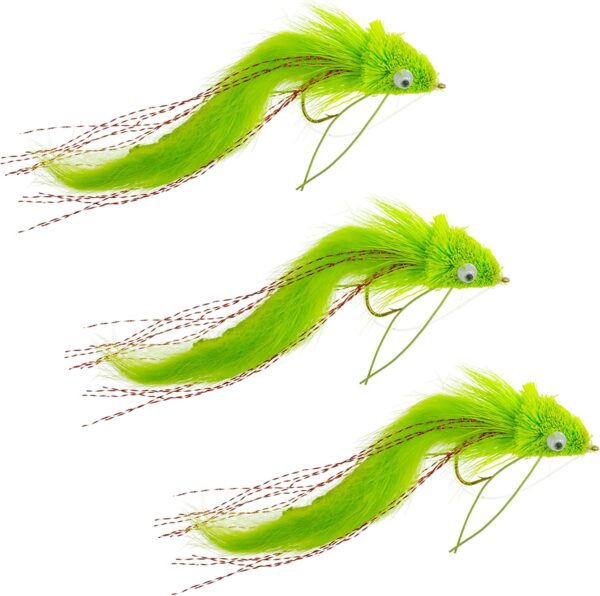 Chartreuse Bunny Diver Bass Bugs Fly Fishi Dry Flies Nymphs Fly Fishing Flies Kit