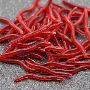 100pcs Fishing Soft Lure Earthworm Baits Supp Fishing Artificial Bait Soft Plastic Lures