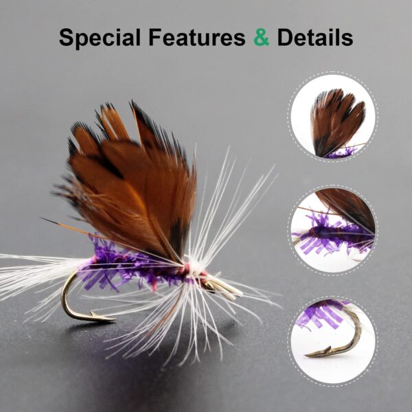 Fly Fishing Poppers  Topwater Fishing Lures  Dry Flies Nymphs Fly Fishing Flies Kit - Image 3