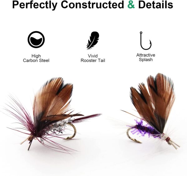 Fly Fishing Poppers  Topwater Fishing Lures  Dry Flies Nymphs Fly Fishing Flies Kit - Image 5