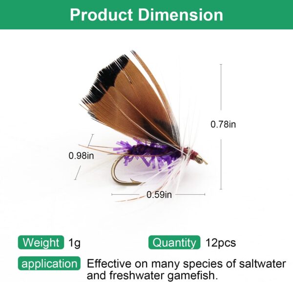Fly Fishing Poppers  Topwater Fishing Lures  Dry Flies Nymphs Fly Fishing Flies Kit - Image 7