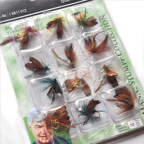 Fly Fishing Flies Kit-12pcs Handmade Various Dry Flies Nymphs Fly Fishing Flies Kit - Image 2