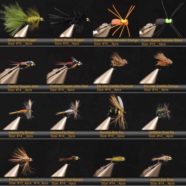 Fly Fishing Flies Assortment 28/64/92/120pcs Dry Flies Nymphs Fly Fishing Flies Kit - Image 2