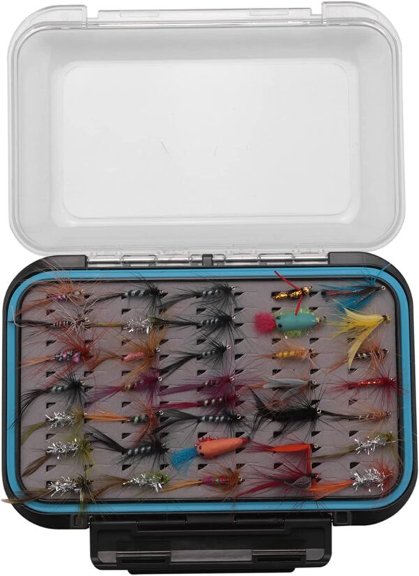 64pcs Dry Flies Bass Salmon Trouts Flies Nym Dry Flies Nymphs Fly Fishing Flies Kit