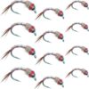 Bead Head Rainbow Warrior Midge Assortment Dry Flies Nymphs Fly Fishing Flies Kit