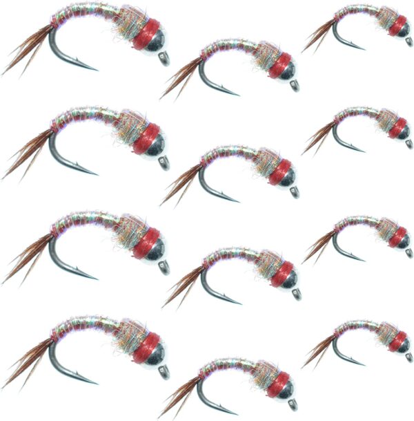 Bead Head Rainbow Warrior Midge Assortment Dry Flies Nymphs Fly Fishing Flies Kit