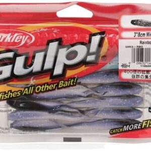 Gulp! Minnow Soft Bait – Rainbow – 3in | 8cm  Fishing Artificial Bait Soft Plastic Lures