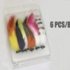 6 pcs/lot 6 Colors Assorted Zonker Streamers Dry Flies Nymphs Fly Fishing Flies Kit - Image 4