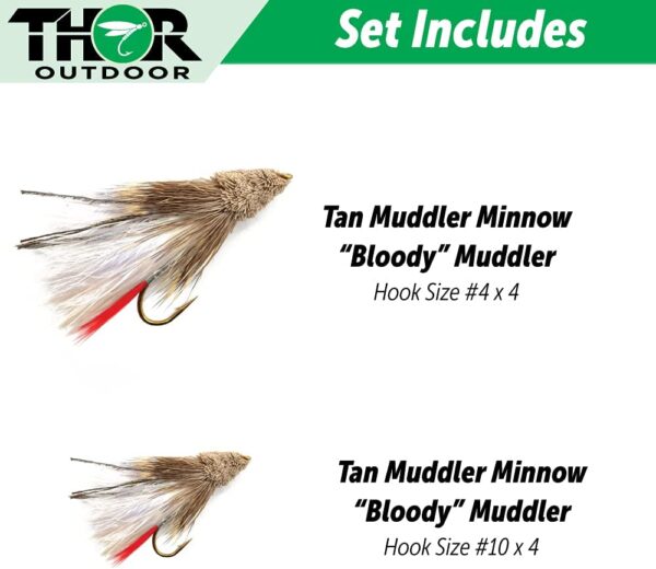 Bloody Muddler Minnow Fly Fishing Sculpin St Dry Flies Nymphs Fly Fishing Flies Kit - Image 2