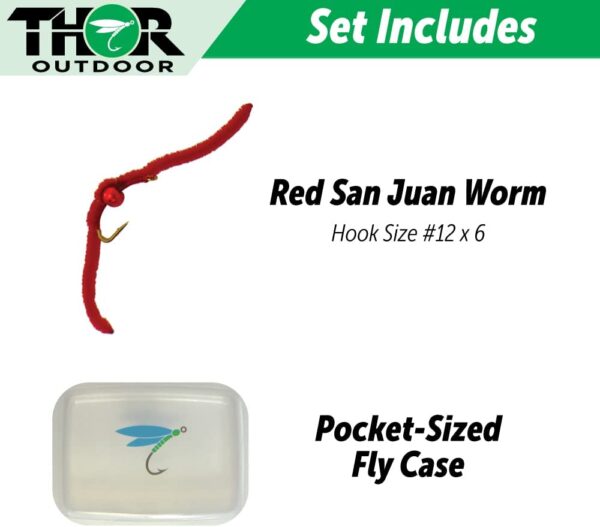 San Juan Worm 6 Pc Trout Fly Fishing Set Dry Flies Nymphs Fly Fishing Flies Kit - Image 2