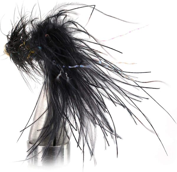 Woolly Bugger Crystal Black Bead Head Flies  Dry Flies Nymphs Fly Fishing Flies Kit - Image 3