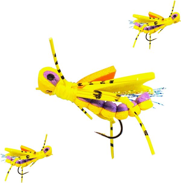 Indicator Foam Hopper 6 Pc Topwater Fly Fi Dry Flies Nymphs Fly Fishing Flies Kit - Image 7
