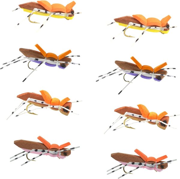 Morrish Hopper Foam Body Grasshopper Assortm Dry Flies Nymphs Fly Fishing Flies Kit
