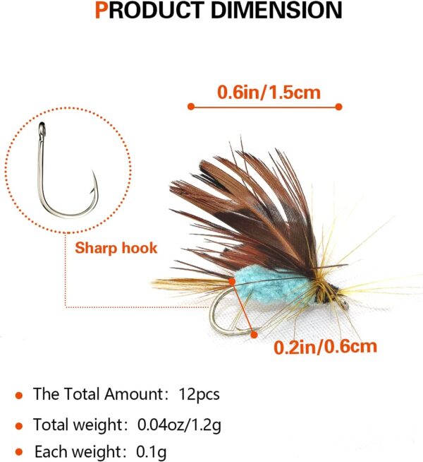 Fly Fishing Fly Kit with Tackle Dry/Wet Fly  Dry Flies Nymphs Fly Fishing Flies Kit - Image 3