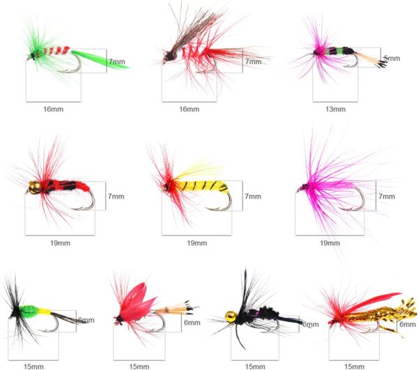 Insects Flies Fly Fishing Lures  Bait High C Dry Flies Nymphs Fly Fishing Flies Kit - Image 2