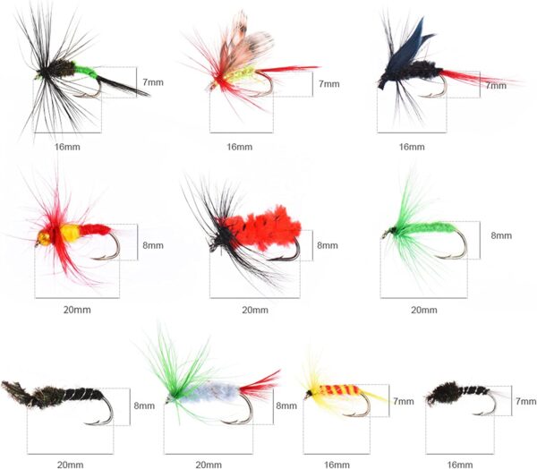Insects Flies Fly Fishing Lures  Bait High C Dry Flies Nymphs Fly Fishing Flies Kit - Image 5