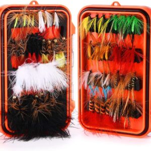 Fly Fishing Flies Kit with Box  Dry Wet Flie Dry Flies Nymphs Fly Fishing Flies Kit