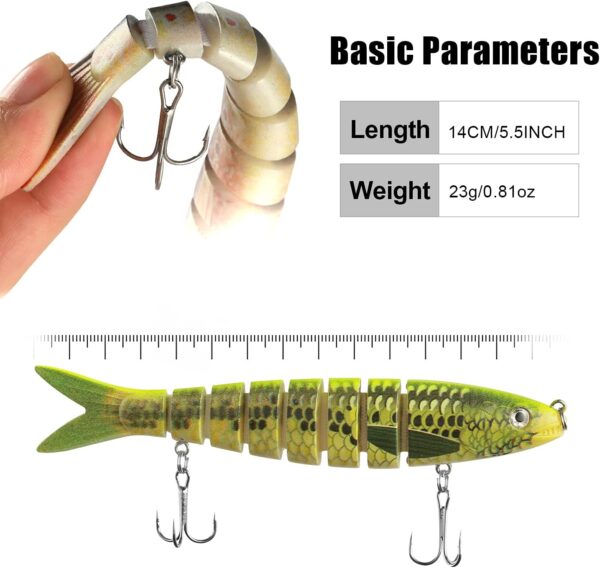Fishing Lures for Bass Trout Segmented Multi  Fishing Artificial Bait Soft Plastic Lures - Image 3